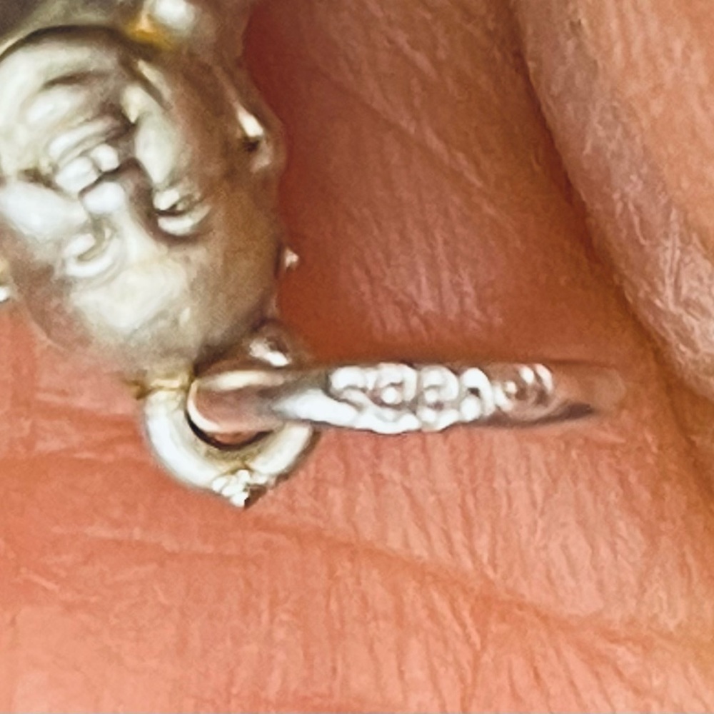 Buddha Pendant 925 Sterling Silver Blessing Luck Prosperity Charm vintage - Gift - Picture 5 of 5